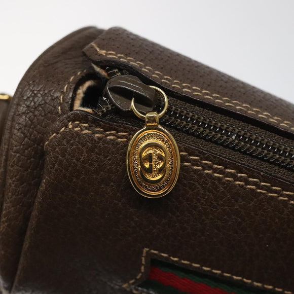 GUCCI GG Supreme Web Sherry Line Bag PVC Beige Gold 001 123 0918 Auth 115011