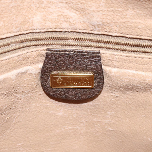 GUCCI GG Supreme Web Sherry Line Bag PVC Beige Gold 001 123 0918 Auth 115011