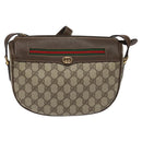 GUCCI GG Supreme Web Sherry Line Bag PVC Beige Gold 001 123 0918 Auth 115011-13
