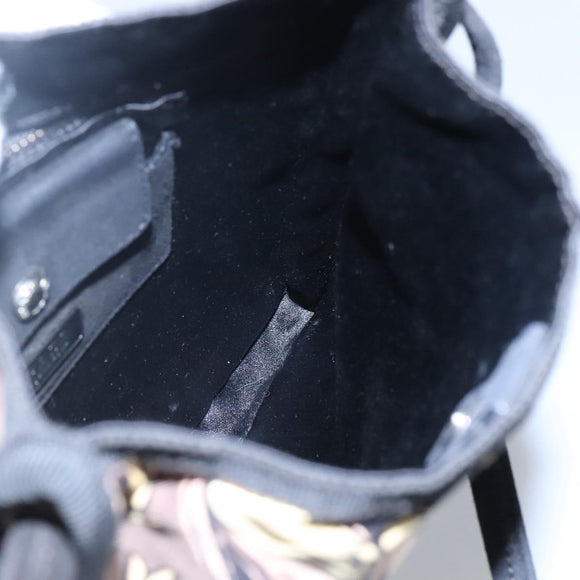PRADA Hand Bag Nylon Black Silver Auth 115020