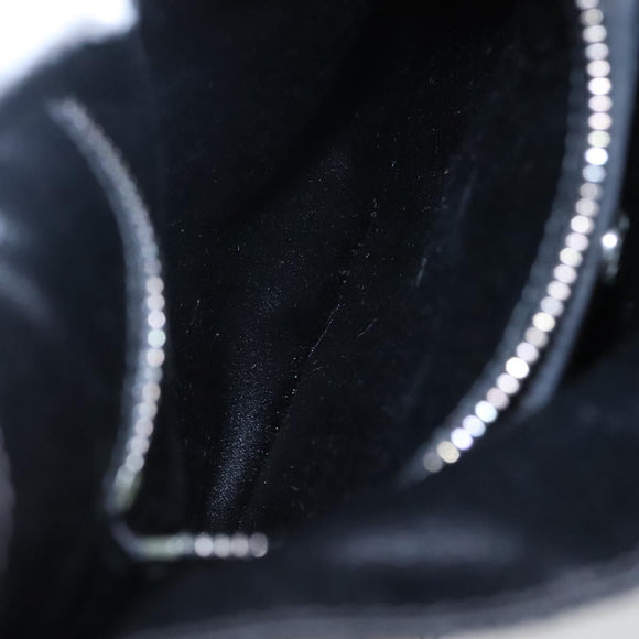 PRADA Hand Bag Nylon Black Silver Auth 115020