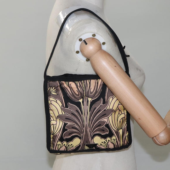 PRADA Hand Bag Nylon Black Silver Auth 115020