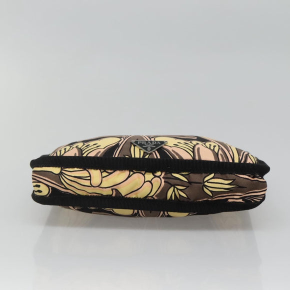 PRADA Hand Bag Nylon Black Silver Auth 115020