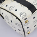 MCM Vicetos Logogram Hand Bag PVC Leather 2way White Gold Auth 115026-10