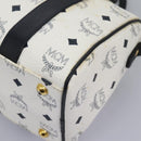 MCM Vicetos Logogram Hand Bag PVC Leather 2way White Gold Auth 115026-11