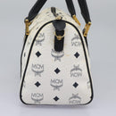 MCM Vicetos Logogram Hand Bag PVC Leather 2way White Gold Auth 115026-5