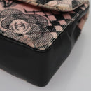 CHANEL Chain V Stitch Shoulder Bag Corduroy Pink Gold CC Auth 115032AM-14