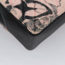 CHANEL Chain V Stitch Shoulder Bag Corduroy Pink Gold CC Auth 115032SM-15