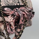 CHANEL Chain V Stitch Shoulder Bag Corduroy Pink Gold CC Auth 115032AM-17