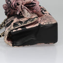 CHANEL Chain V Stitch Shoulder Bag Corduroy Pink Gold CC Auth 115032AM-4