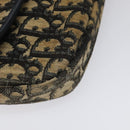 Christian Dior Trotter Canvas Shoulder Bag Navy Gold Auth 115041-14