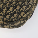 Christian Dior Trotter Canvas Shoulder Bag Navy Gold Auth 115041-15