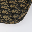 Christian Dior Trotter Canvas Shoulder Bag Navy Gold Auth 115041-16