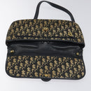 Christian Dior Trotter Canvas Shoulder Bag Navy Gold Auth 115041-10