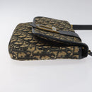 Christian Dior Trotter Canvas Shoulder Bag Navy Gold Auth 115041-3