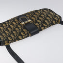 Christian Dior Trotter Canvas Shoulder Bag Navy Gold Auth 115041-6