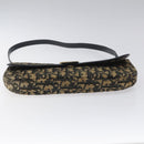 Christian Dior Trotter Canvas Shoulder Bag Navy Gold Auth 115041-5