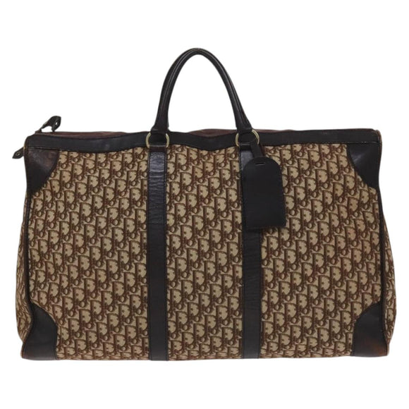 Christian Dior Trotter Canvas Boston Bag Brown Auth 115046