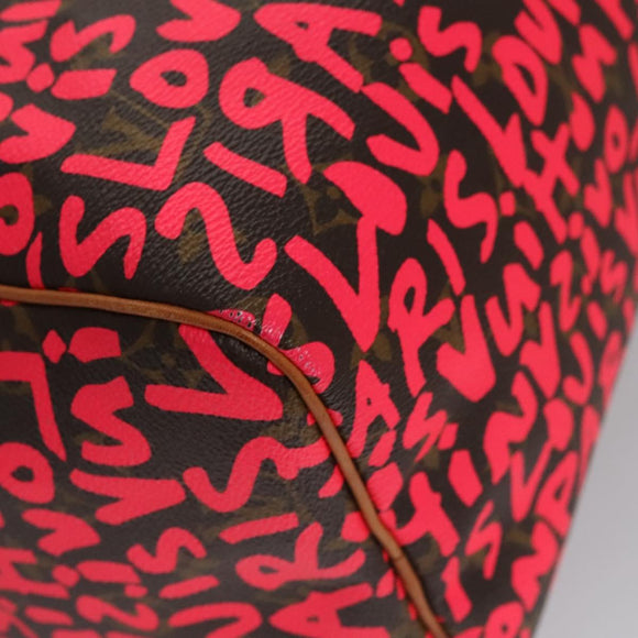 LOUIS VUITTON Monogram Graffiti Speedy 30 Hand Bag Pink M93704 LV Auth 115047AV