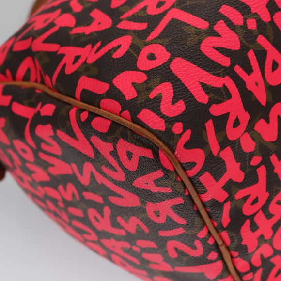 LOUIS VUITTON Monogram Graffiti Speedy 30 Hand Bag Pink M93704 LV Auth 115047AV