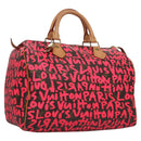 LOUIS VUITTON Monogram Graffiti Speedy 30 Hand Bag Pink M93704 LV Auth 115047AV-1