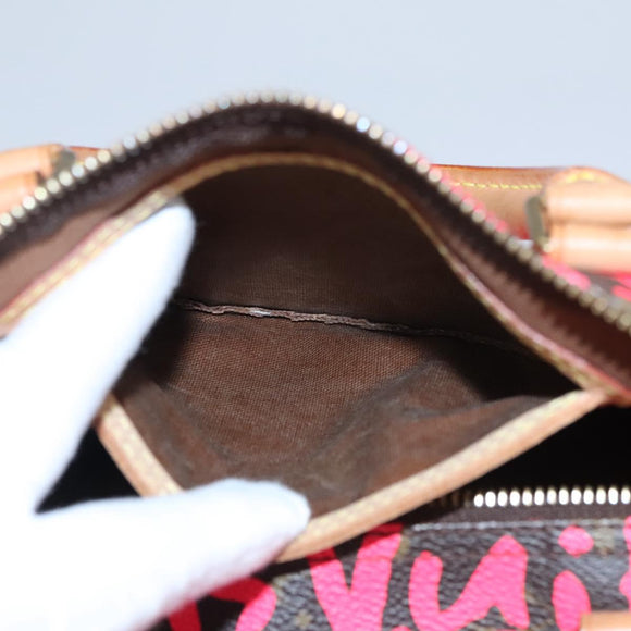 LOUIS VUITTON Monogram Graffiti Speedy 30 Hand Bag Pink M93704 LV Auth 115047AV