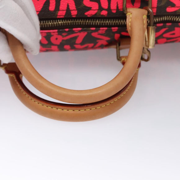 LOUIS VUITTON Monogram Graffiti Speedy 30 Hand Bag Pink M93704 LV Auth 115047AV