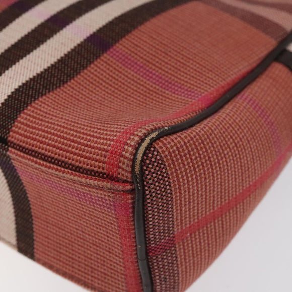 BURBERRY Nova Check Shoulder Bag Canvas Red Auth 115048