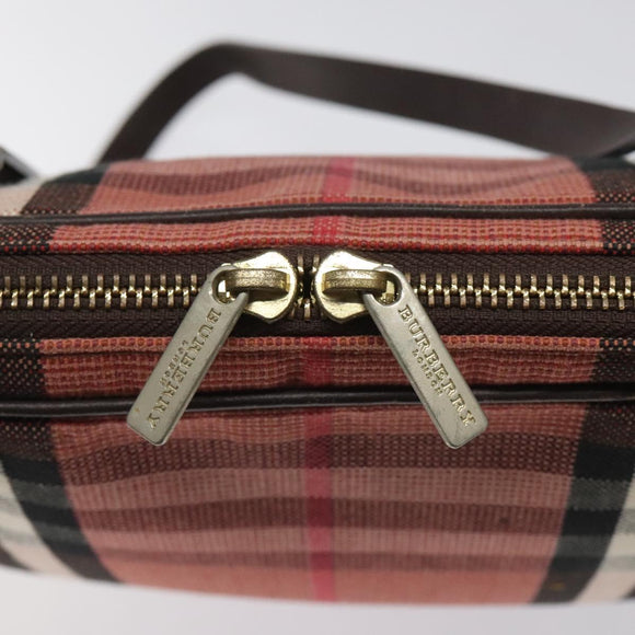 BURBERRY Nova Check Shoulder Bag Canvas Red Auth 115048