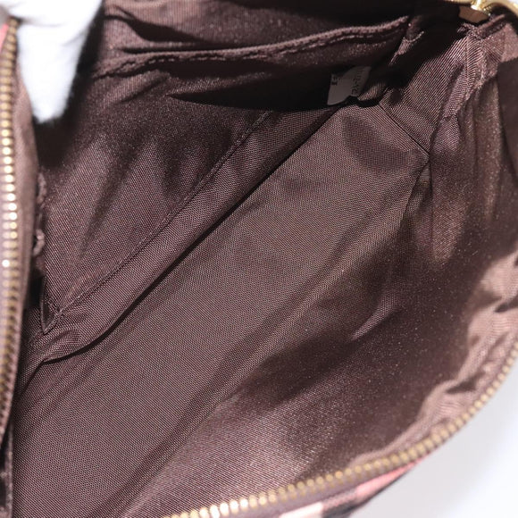 BURBERRY Nova Check Shoulder Bag Canvas Red Auth 115048