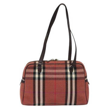 BURBERRY Nova Check Shoulder Bag Canvas Red Auth 115048 - 0