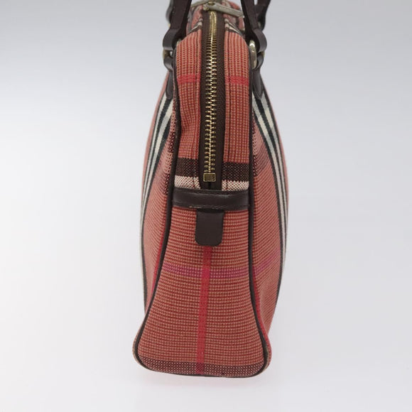 BURBERRY Nova Check Shoulder Bag Canvas Red Auth 115048
