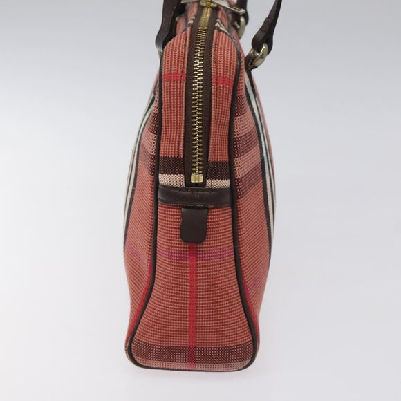 BURBERRY Nova Check Shoulder Bag Canvas Red Auth 115048