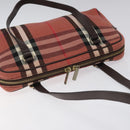 BURBERRY Nova Check Shoulder Bag Canvas Red Auth 115048-6