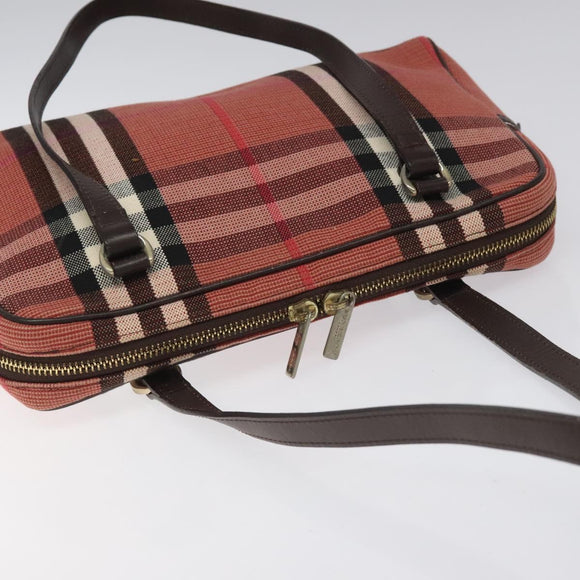 BURBERRY Nova Check Shoulder Bag Canvas Red Auth 115048