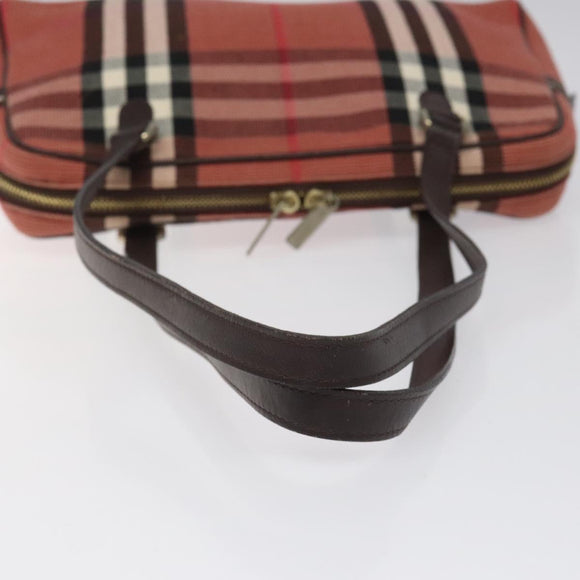 BURBERRY Nova Check Shoulder Bag Canvas Red Auth 115048