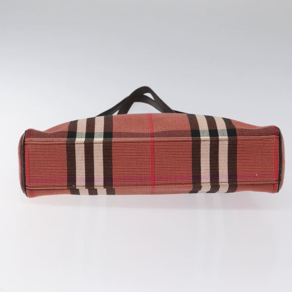 BURBERRY Nova Check Shoulder Bag Canvas Red Auth 115048