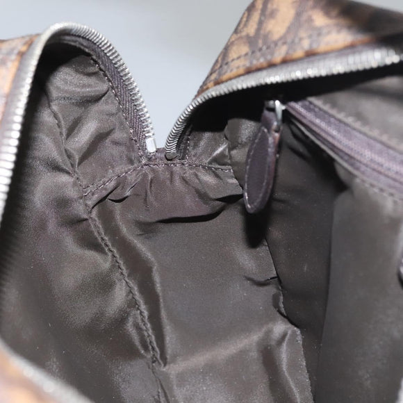 Christian Dior Romantic Trotter Canvas Shoulder Bag PVC Brown Auth 115054