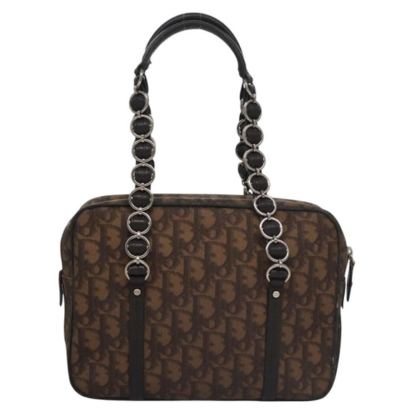 Christian Dior Romantic Trotter Canvas Shoulder Bag PVC Brown Auth 115054