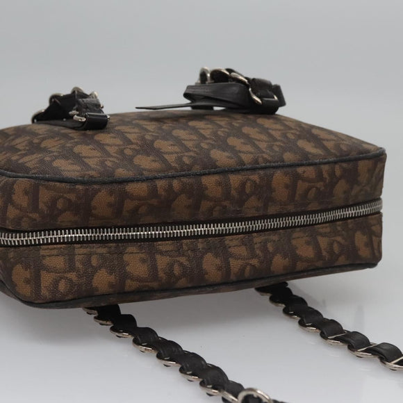Christian Dior Romantic Trotter Canvas Shoulder Bag PVC Brown Auth 115054
