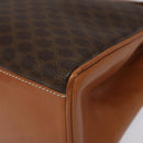 CELINE Macadam Canvas Hand Bag PVC Brown Gold Auth 115067-8