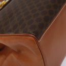 CELINE Macadam Canvas Hand Bag PVC Brown Gold Auth 115067-15