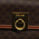 CELINE Macadam Canvas Hand Bag PVC Brown Gold Auth 115067-18