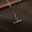 CELINE Macadam Canvas Hand Bag PVC Brown Gold Auth 115067-19