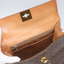 CELINE Macadam Canvas Hand Bag PVC Brown Gold Auth 115067-9