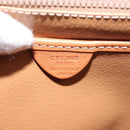 CELINE Macadam Canvas Hand Bag PVC Brown Gold Auth 115067-12