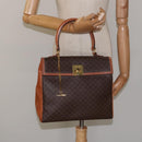 CELINE Macadam Canvas Hand Bag PVC Brown Gold Auth 115067-23