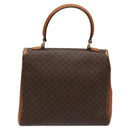 CELINE Macadam Canvas Hand Bag PVC Brown Gold Auth 115067-2