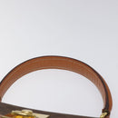 CELINE Macadam Canvas Hand Bag PVC Brown Gold Auth 115067-14