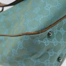 GUCCI GG Canvas Tote Bag Turquoise Blue 113017 Auth 115077-16